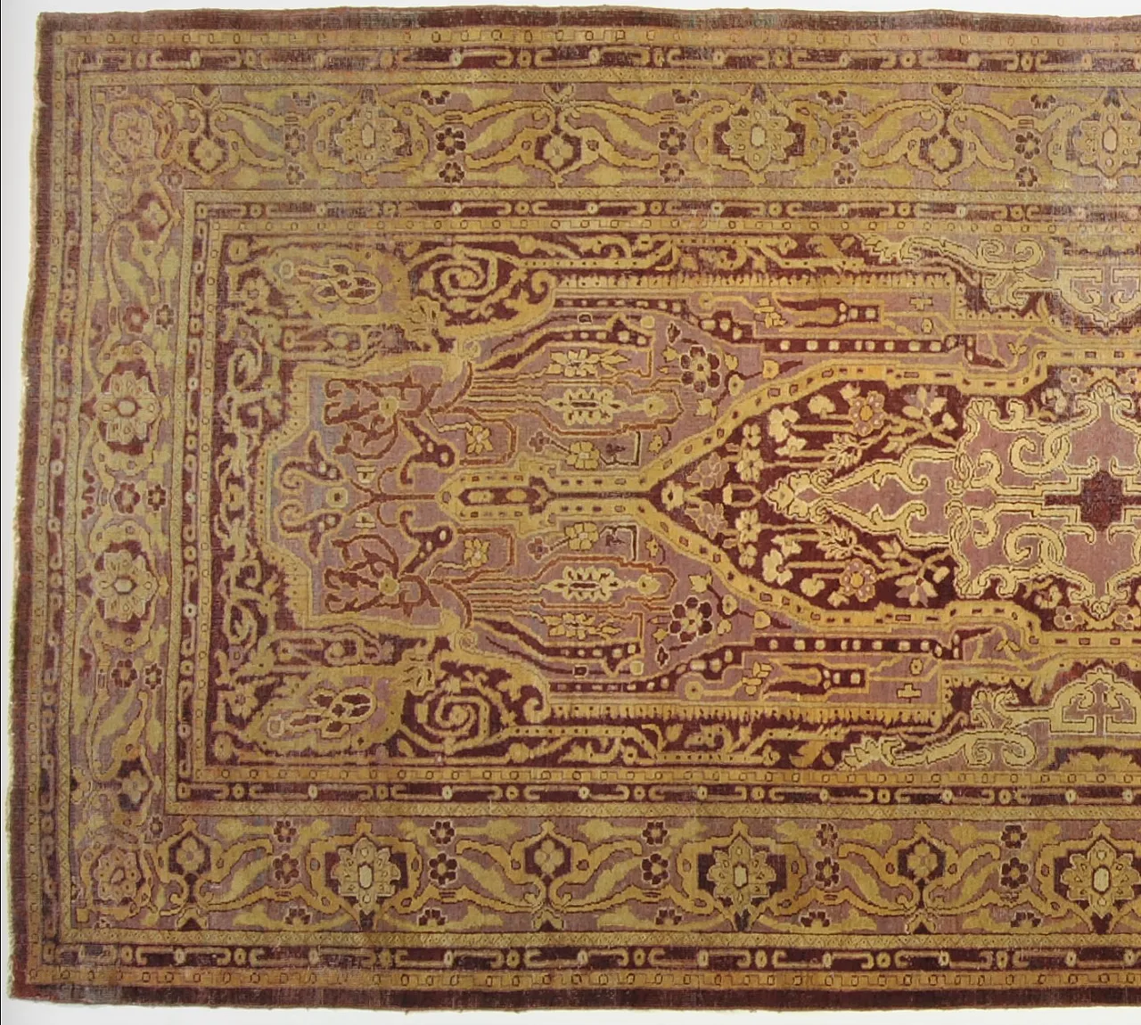 Tappeto orientale antico nei toni del rosso e ocra, '800 2